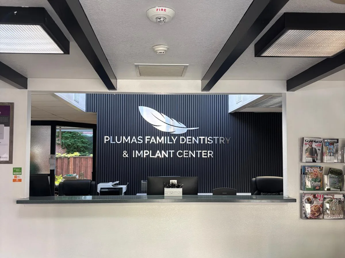 Front desk and reception at Plumas Family Dentistry in Yuba City